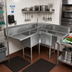 Thumbnail image #2 for John Boos Pro-Bowl 3-Compartment Corner Sink with Dual 18 Inch Drainboards, 62-1/2 x 62-1/2 Inch Stainless Steel