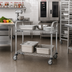 Thumbnail image #2 for Metro Super Erecta MW606 Two-Shelf Stainless Steel Utility Bus Cart, 36 x 18 Inches