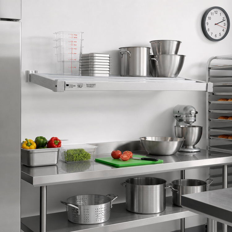 Product image #3 for New Age Adjust-A-Shelf H.D. Series Wall-Mounted Aluminum Shelf, 60 In. W x 15 In. D