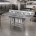 Thumbnail image #2 for Eagle Group Spec-Master FN Series Coved Corner Two-Compartment Sink with 36-Inch Right Drainboard, 81-1/2W x 27D