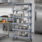 Thumbnail image #2 for Quantum Millenia QPM245474VS-5 Mobile Polymer Shelving Starter Unit, 5 Shelves, 54 x 24 x 74 Inches, Gray