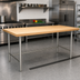 Thumbnail image #3 for Advance Tabco TH2S-308 96-Inch x 30-Inch Maple Top Work Table with Stainless Steel Base