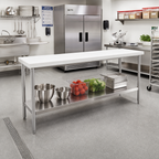 Thumbnail image #2 for Advance Tabco Poly-Vance Poly-Top Work Table with Stainless Steel Undershelf, 108 x 24 Inches