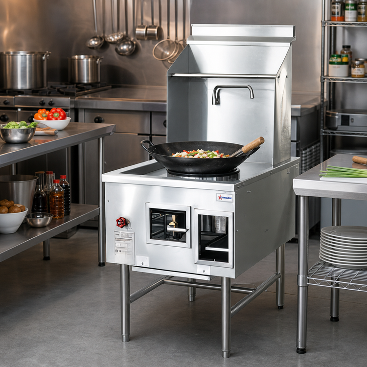Product image #2 for Omcan Single Chamber Natural Gas Wok Range, 13-Inch Ring, 95,000 BTU