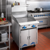 Thumbnail image #2 for Comstock-Castle 24-Inch Gas Griddle Range with 3/4-Inch Thick Griddle, Open Front Cabinet Base, Back Riser and High Shelf