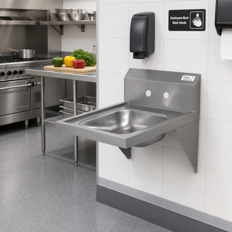 Product image #2 for ADA Wall-Mount Stainless Steel Hand Sink with 14 x 16 Inch Bowl and 8 Inch Backsplash