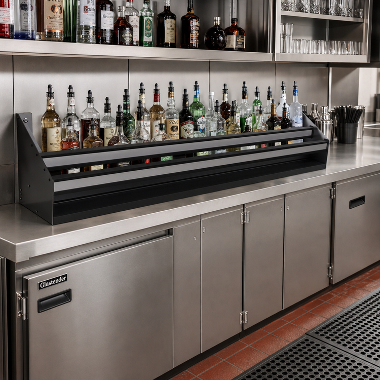 Product image #2 for Glastender DSR-46 Double 46-Inch Stainless Steel Speed Rail with Open Step-and-Rail Design