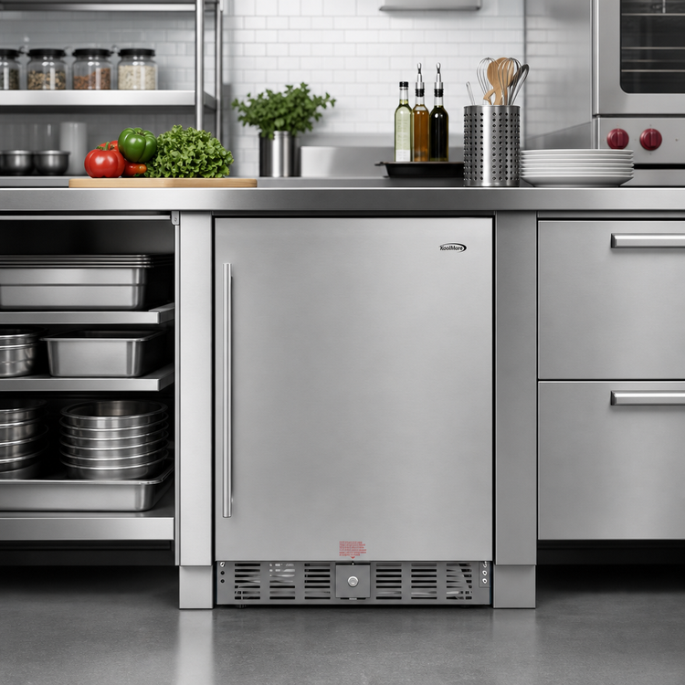 Product image #2 for KoolMore 5 Cu. Ft. One-Section Built-In Stainless Steel Undercounter Refrigerator