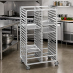 Thumbnail image #2 for Channel Manufacturing 460A3 Double-Section Aluminum Cafeteria Tray Rack, Side-Load, 16-Tray, 14 x 18-Inch, 6-Inch Spacing, 36-Inch High