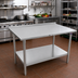 Thumbnail image #2 for John Boos Stallion 84 Inch x 30 Inch Stainless Steel Work Table with 1-1/2 Inch Rear Riser and Undershelf