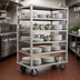 Thumbnail image #2 for Carter-Hoffmann T546 Queen Mary Open China & Silver Transporter, 6-Shelf Aluminum Cart