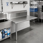 Thumbnail image #2 for Serv-Ware CDT72L-CWP 72-Inch Left Clean Dish Table, 16-Gauge 304 Stainless Steel, 11-Inch Splash