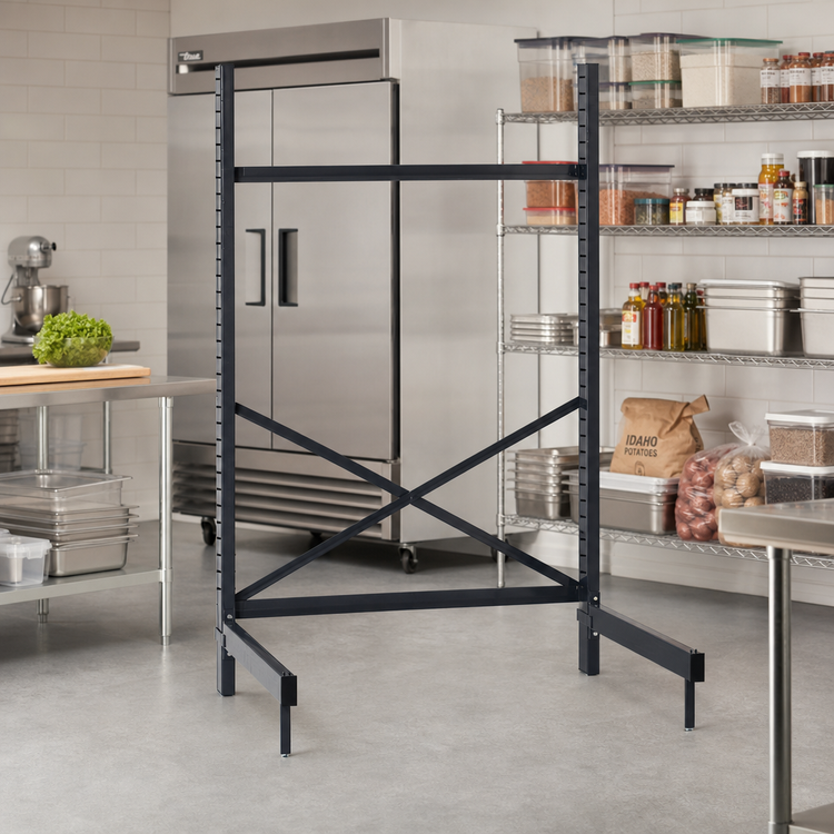 Product image #2 for Metro SmartLever Cantilevered Shelving Starter Base Kit, 64-1/4"W x 25-1/2"D x 76-3/8"H, for 60" W x 21" D Shelves