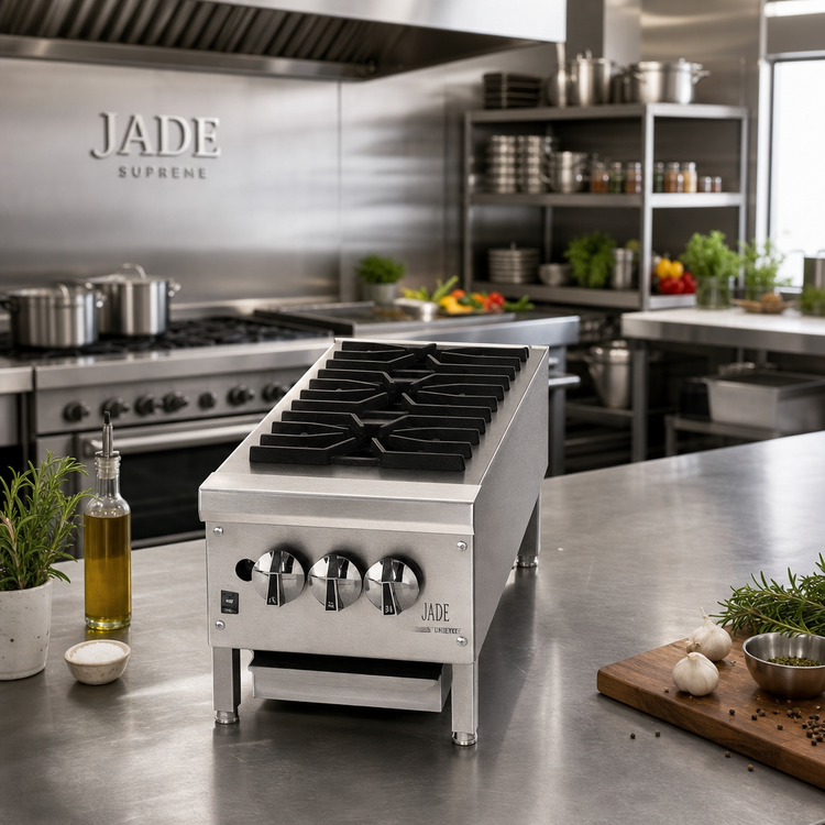 Product image #2 for Jade Range Supreme 12-Inch Countertop Gas Hot Plate with 3 Open Burners