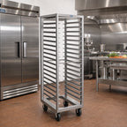 Thumbnail image #2 for Dinex DXPRIA58182616 Roll-In Refrigerator Rack, 16-Pan Capacity, Aluminum, Front and Rear Loading, 3-Inch Centers