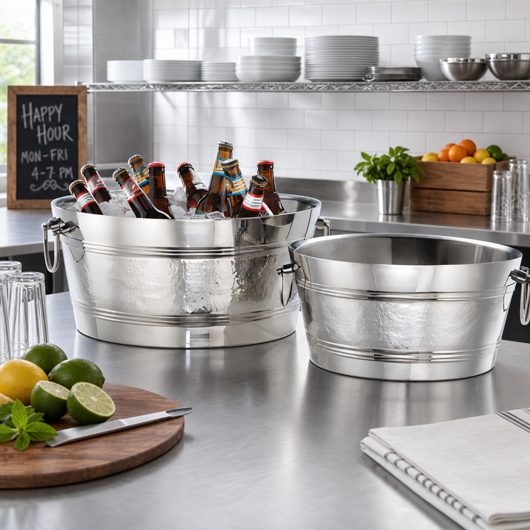 Product image #2 for American Metalcraft Double-Wall Insulated Stainless Steel Party Tub, 29 Qt., 18-1/2 Inch Diameter