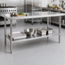 Thumbnail image #2 for Adjustable 18-Gauge Stainless Steel Undershelf for 72 x 30 x 36-Inch Work Table