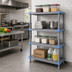 Thumbnail image #2 for Quantum Millenia 4-Shelf Stationary Polymer Shelving Starter Unit, 24 x 18 x 50 Inches, Gray