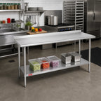 Thumbnail image #2 for Duke Manufacturing 316-2448-2R 48 x 24-Inch 16-Gauge 300 Series Stainless Steel Work Table with Straight Riser and Galvanized Undershelf