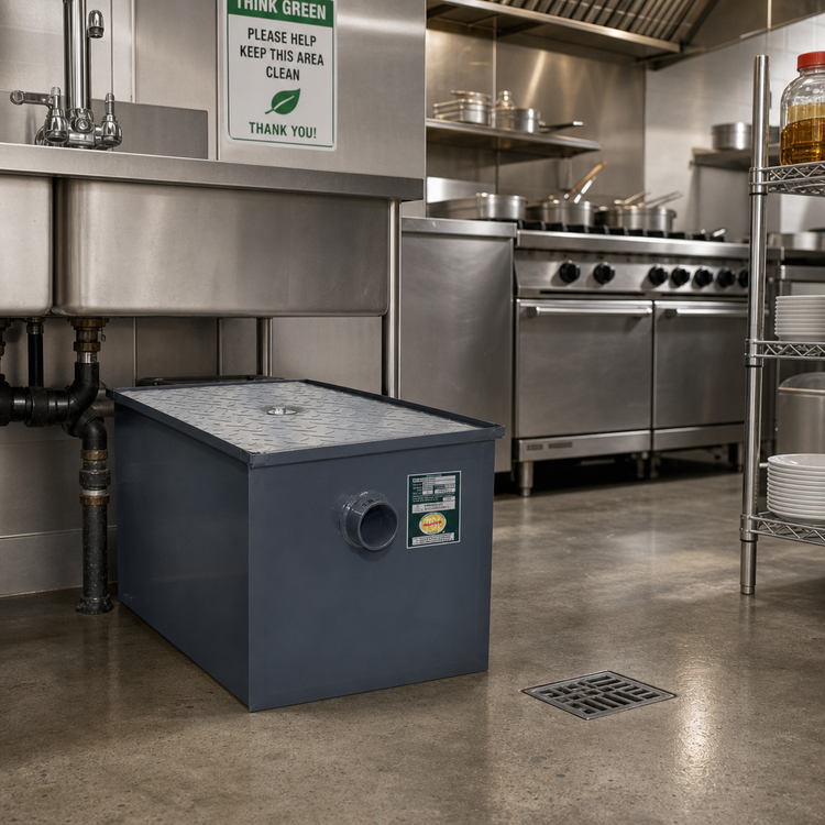 Product image #2 for BK Resources 30 lb Carbon Steel Grease Trap, 15 GPM