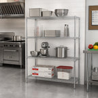 Thumbnail image #2 for Metro Super Erecta EZ1848NC-4 4-Shelf Stationary Chrome-Plated Wire Shelving Unit, 48 x 18 x 74 Inches