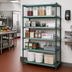 Thumbnail image #2 for Quantum 5-Tier Stationary Wire Shelving Unit with Plastic Mats, 72 x 21 x 74 Inches, Green Epoxy Antimicrobial Coating