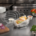 Thumbnail image #2 for American Metalcraft Oval Chrome Wire Serving Basket with Built-In Ramekin Holders