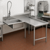 Thumbnail image #2 for John Boos Pro-Bowl L-Shaped Island Soiled Dishtable with Pre-Rinse Sink Bowl, 60