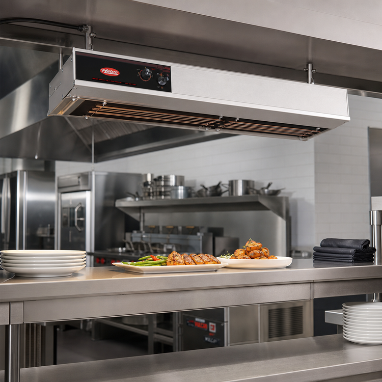 Product image #2 for Hatco Glo-Ray® 24 Inch Lighted Dual Infra-Black Strip Heater, 6 Inch Spacer, Aluminum, 1120W