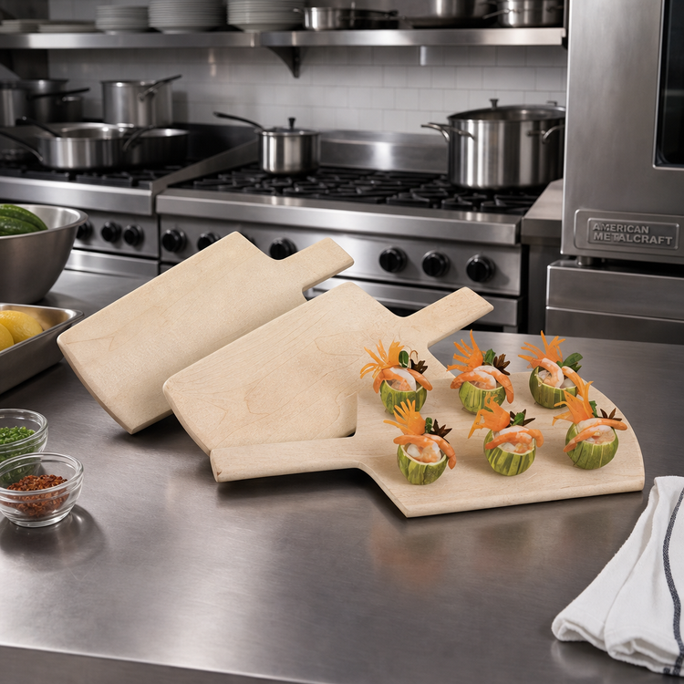 Product image #2 for American Metalcraft Rectangular Solid Maple Wood Serving Board with Handle