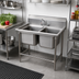 Thumbnail image #2 for Advance Tabco Regaline 2-Compartment Stainless Steel Sink with 20 x 28 Inch Bowls and 11 Inch Splash