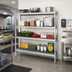 Thumbnail image #2 for Fermostock 4-Tier Polymer Shelving Unit Expansion Kit, 68 Inch W x 22 Inch D x 83 Inch H