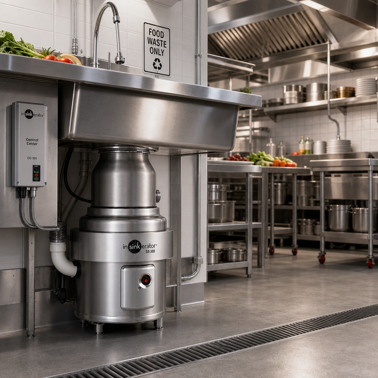 Product image #2 for InSinkErator SS-300 Complete Commercial Food Waste Disposer Package with 15-Inch Bowl, 3 HP, Stainless Steel, CC-101 Control Center
