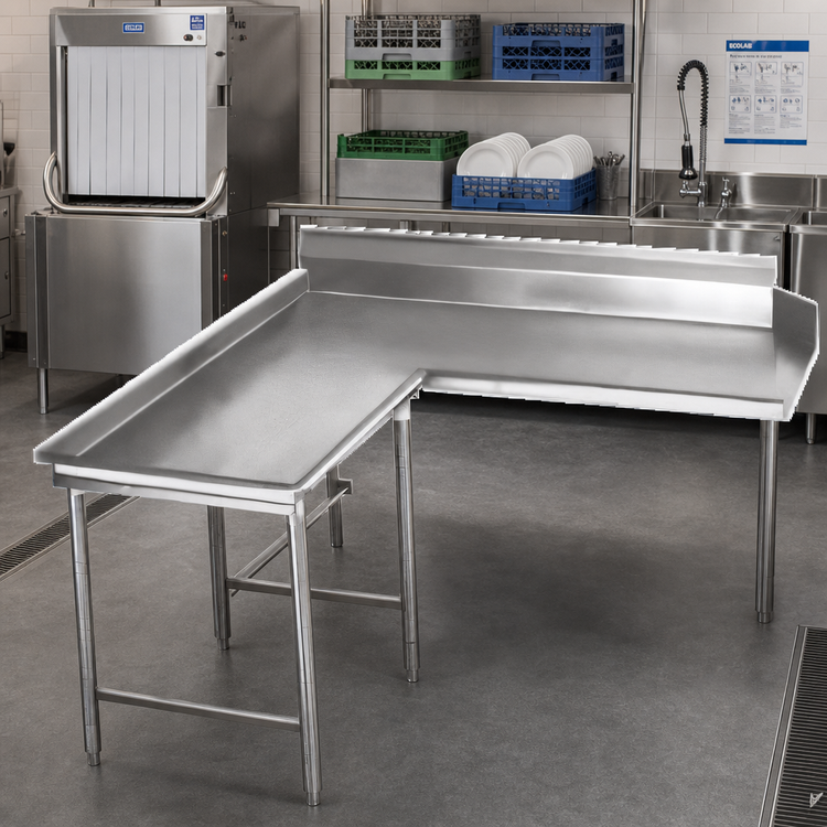 Product image #2 for Eagle Group Island Design Clean Dishtable, 96-Inch, Left-Hand, 16/430 Stainless Steel