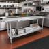 Thumbnail image #2 for 60-Inch x 36-Inch Stainless Steel Flat-Top Worktable with Undershelf