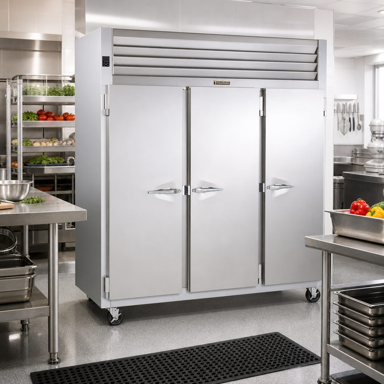 Product image #2 for 3-Section Reach-In Freezer with Full-Height Solid Doors, Self-Contained R-290 Refrigeration