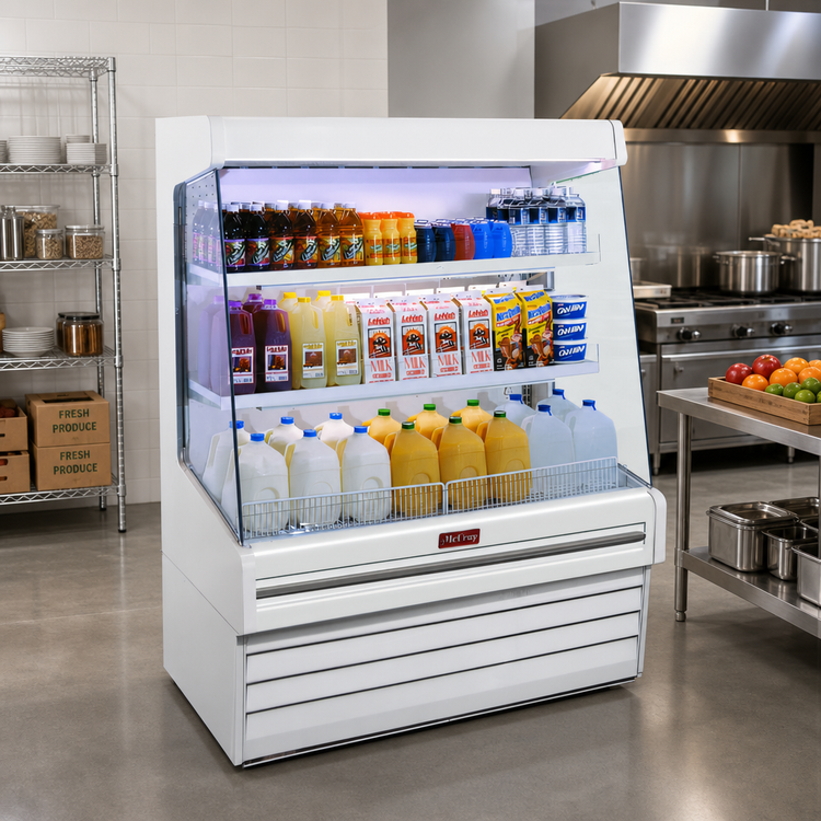 Product image #2 for Howard-McCray Ovation Series Vertical Dairy Open Merchandiser Open-Air Cooler, 63"W x 60"H, Self-Contained, White