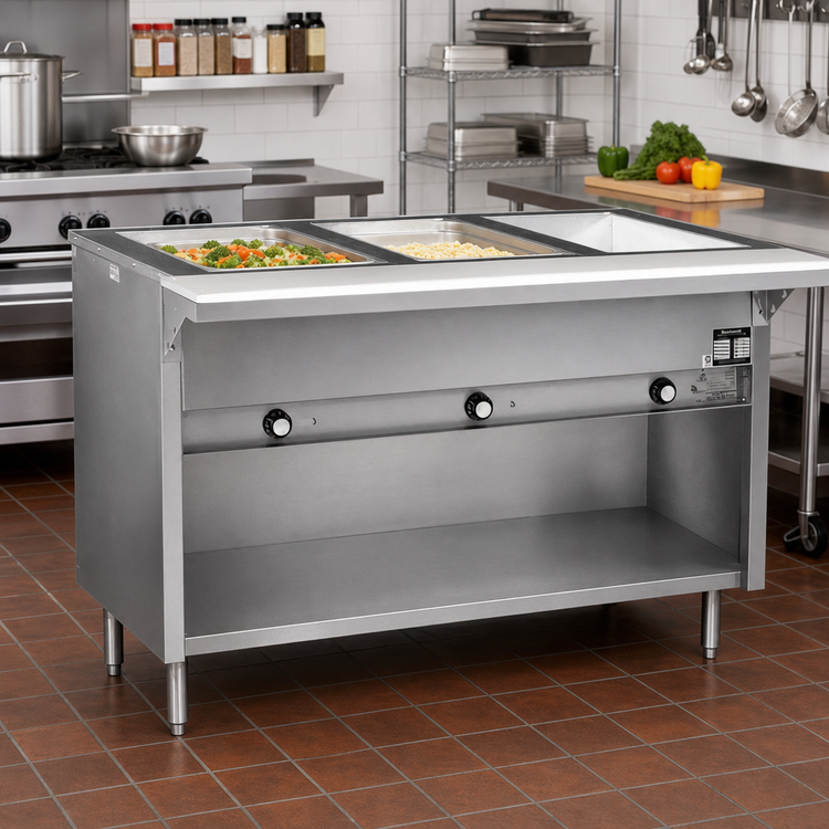 Product image #2 for Eagle Spec-Master Electric Hot Food Table with (2) 12" x 20" Wet/Dry Wells, Open Base, 33" W, 208V