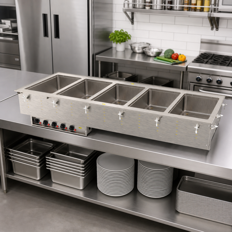 Product image #2 for Vollrath Five-Well Drop-In Electric Hot Food Well with Marine-Grade 316 Stainless Steel Wells, 240V