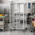 Thumbnail image #2 for Channel Manufacturing 424A Double-Section Aluminum Cafeteria Tray Rack, 20 Tray Capacity, 70 Inch H