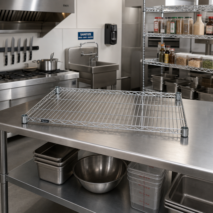 Product image #2 for Quantum 24 Inch x 24 Inch 304 Stainless Steel Wire Shelf, 600-800 lb Capacity