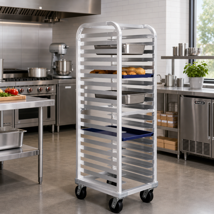Product image #2 for Eagle Group Lifetime Series Universal Aluminum Bun Pan Rack with Casters