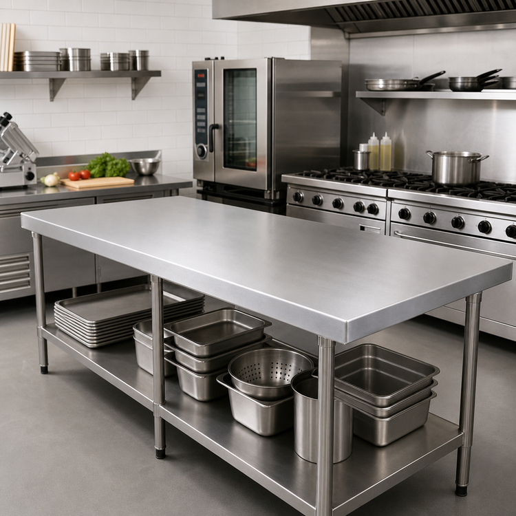 Product image #3 for John Boos 72 Inch x 32 Inch Flat Stainless Steel Countertop, 1-1/2 Inch Thick