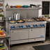 Thumbnail image #2 for Comstock-Castle 60-Inch Commercial Gas Range with 2 Star Burners, 24-Inch Griddle, 24-Inch Char-Broiler, and 2 Standard Ovens