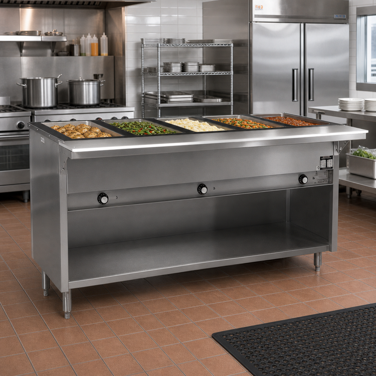 Product image #2 for Spec-Master HT5CB-240-3 79" 5-Well Electric Hot Food Table with Enclosed Base