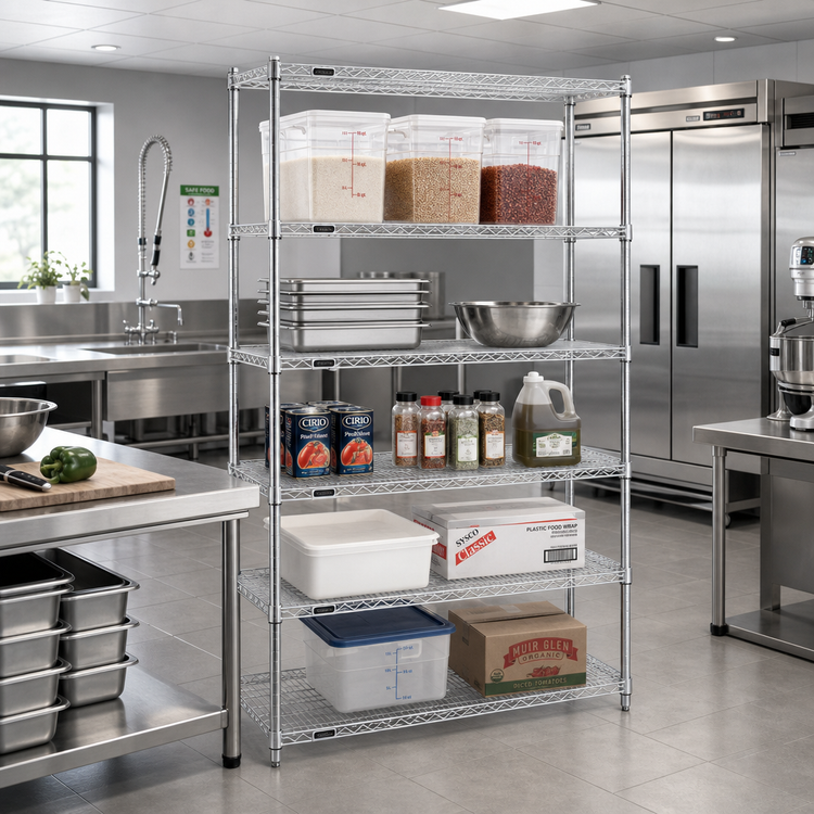 Product image #2 for Eagle Redipak 5-Tier Wire Shelving Unit, 48 x 24 x 74 Inches, Zinc Finish