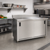 Thumbnail image #2 for Advance Tabco CK-SS-248M Enclosed Stainless Steel Work Table with Cabinet Base, Sliding Doors, and 5-Inch Backsplash, 96 x 24 Inch