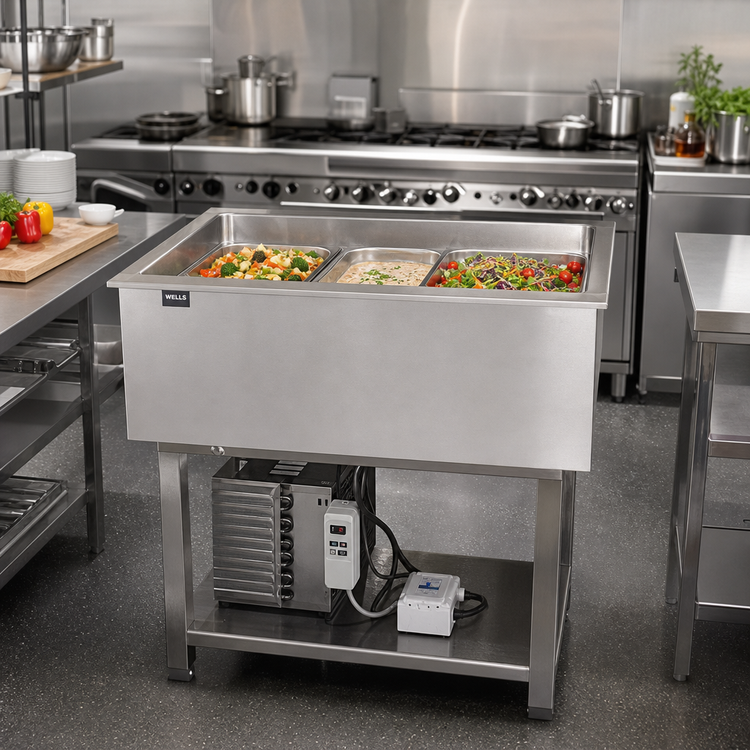 Product image #2 for Wells HRCP-7200 2-Pan Single-Tank Dual-Temperature Drop-In Hot and Refrigerated Cold Pan