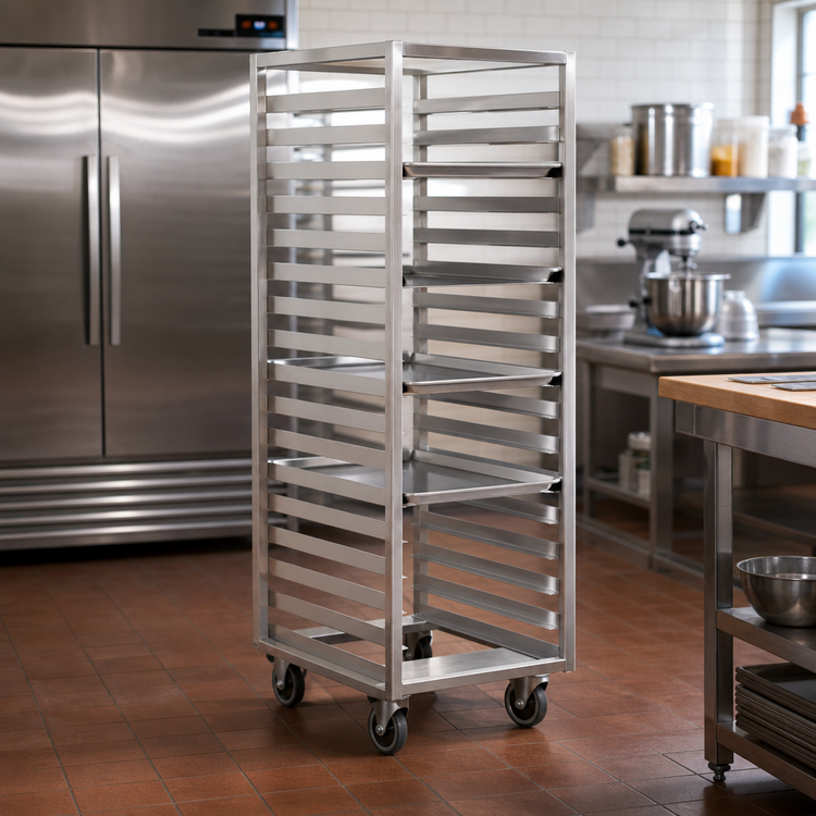 Product image #2 for Panco Roll-In Refrigerator Rack for 18 Inch x 26 Inch Trays, Front Loading, 5 Inch Centers