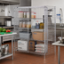 Thumbnail image #2 for Quantum Stationary Chrome Security Cage with Shelves and Panel Doors, 48W x 21D x 63H